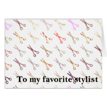 Floral girly scissors colorful hair stylist flower cards