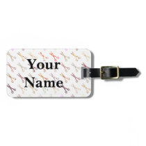 Floral girly scissors colorful hair stylist flower luggage tags