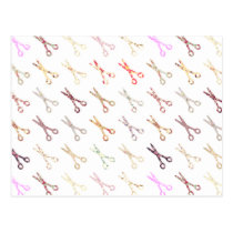 Floral girly scissors colorful hair stylist flower postcards