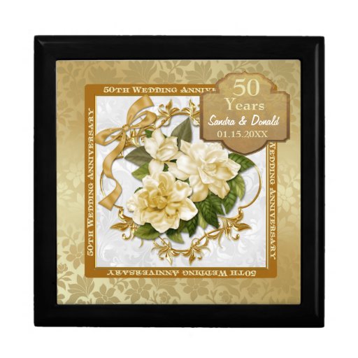 floral_gold_50th_wedding_anniversary_gift_boxes ...