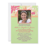 Floral Graduation Photo Invitation