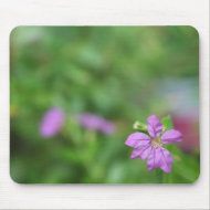 Floral green background small purple flower mousepad