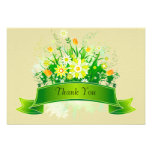 Floral & Green Ribbon Custom Invitations