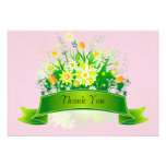 Floral & Green Ribbon Personalized Invitation