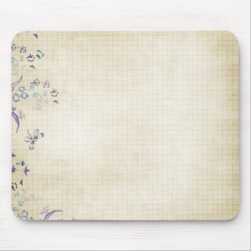 Floral Grid Paper Mouse Pad | Zazzle