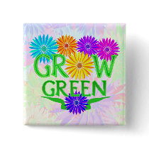 Floral Grow Green Buttons