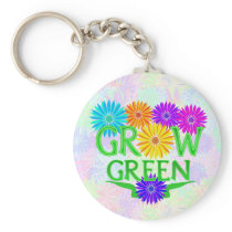 Floral Grow Green Keychain