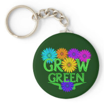 Floral Grow Green Keychain
