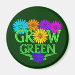 Floral Grow Green Magnets