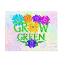Floral Grow Green Notes Card Post Cards