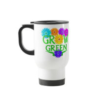 Floral Grow Green Travel Mugs