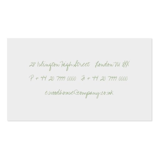 Floral Grunge Aqua & Sea Green Business Card Template (back side)
