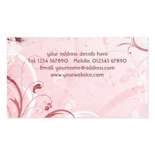 Floral Grunge Business Card (back side)