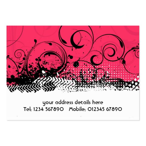Floral Grunge Business Card (back side)