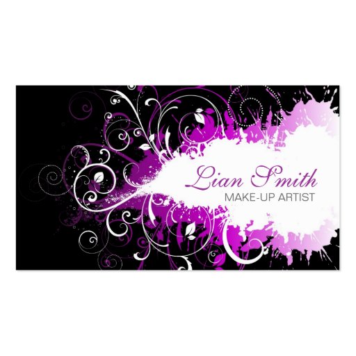 Floral Grunge Business Card (front side)