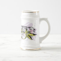floral grunge leaves mugs