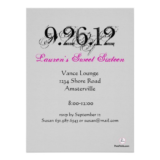 Floral Grunge - Photo Sweet 16 Invitation