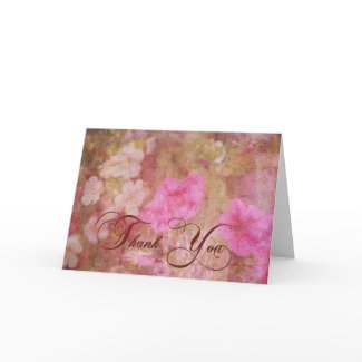 Floral Grunge Thank You card