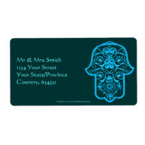 Floral Hamsa (Blue) Shipping Label