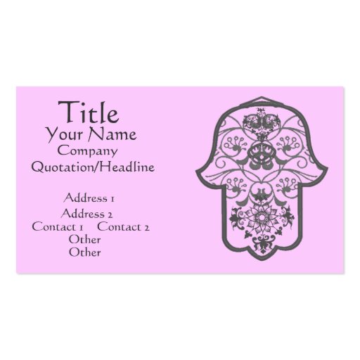 Floral Hamsa Business Card Templates (front side)