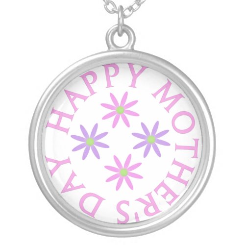 Floral Happy Mothers Day Necklace zazzle_necklace