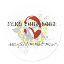 floral headphones, Feed your soul, WWW.MYSPACE.... stickers by trueskoolmusic floral headphones, Feed your soul, WWW.MYSPACE.... stickers
