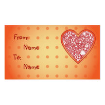 Floral Heart Design - Gift Tag Business Card Template