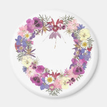 floral heart refrigerator magnet