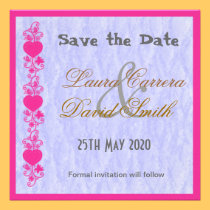 Floral Hearts Save the Date invitations