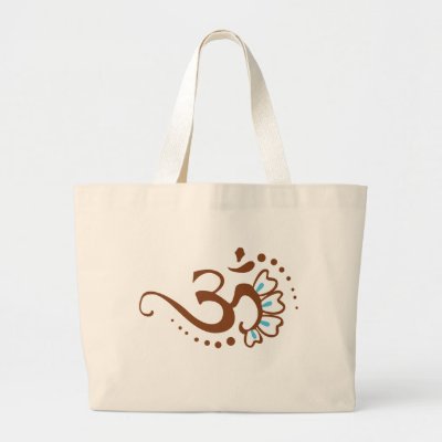 Floral Henna Om Canvas Bags by