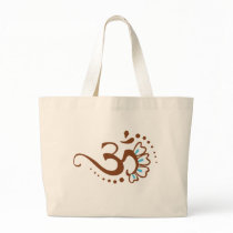 Floral Henna Om Canvas Bags