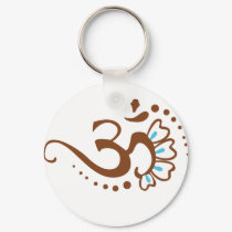 Floral Henna Om keychains by sixteenthkid Floral Henna Om keychains