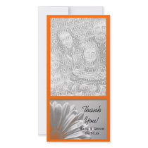 Floral Highlights Wedding Thank You Photo Card