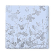 flower, flowers, floral, flora, art, design, garden, nature, subtle, pattern, gift, gifts, blue, magnet, magnets, Magnet with custom graphic design