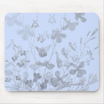 flower, flowers, floral, flora, art, design, garden, nature, subtle, pattern, gift, gifts, blue, mousepad, mousepads, Mouse pad with custom graphic design