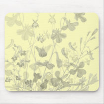 flower, flowers, floral, flora, art, design, garden, nature, subtle, pattern, gift, gifts, yellow, mousepad, mousepads, Mouse pad with custom graphic design