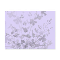 flower, flowers, floral, flora, art, design, garden, nature, subtle, pattern, gift, gifts, purple, lavendar, postcard, postcards, rsvp, rsvp card, save the date, wedding, congratulations, thank you, thank you card, blank, customizable, customize, pretty, Postcard with custom graphic design