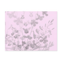 flower, flowers, floral, flora, art, design, garden, nature, subtle, pattern, gift, gifts, pink, postcard, postcards, rsvp, rsvp card, save the date, wedding, congratulations, thank you, thank you card, blank, customizable, customize, pretty, Postcard with custom graphic design