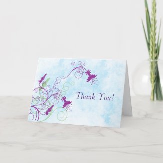 Floral Honeysuckles Illustration Thank You Card card