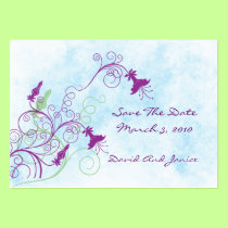 Floral Honeysuckles Save The Date Profile Card business cards