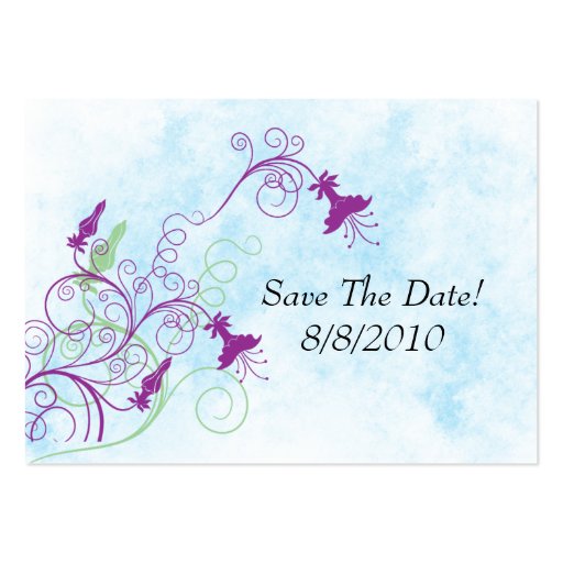 Floral Honeysuckles - Save The Date Profile Card Business Card Template (front side)