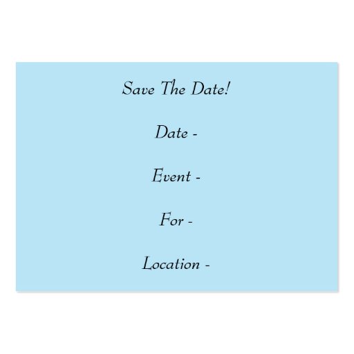 Floral Honeysuckles - Save The Date Profile Card Business Card Template (back side)