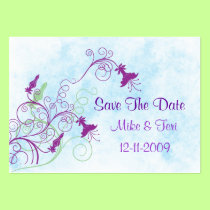 Floral Honeysuckles Save The Date Profile Cards business cards