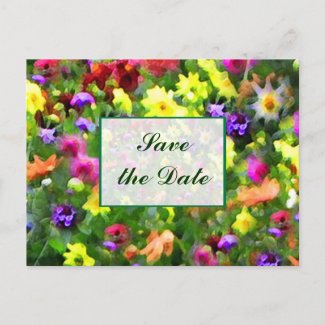 Floral Impressions Save the Date Post Card