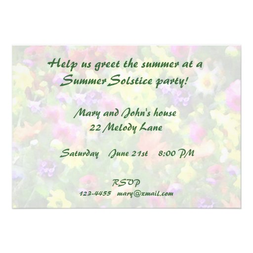 Floral Impressions Summer Solstice Party Custom Invite