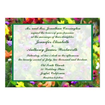 Floral Impressions Wedding 5.5x7.5 Paper Invitation Card