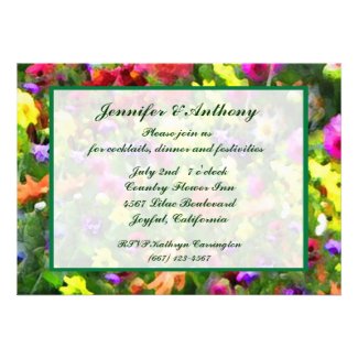 Floral Impressions Wedding Reception Personalized Invitation