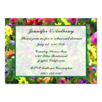 Floral Impressions Wedding Rehearsal Dinner 5" X 7" Invitation Card