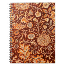Floral in Fiery Red and Orange Journal