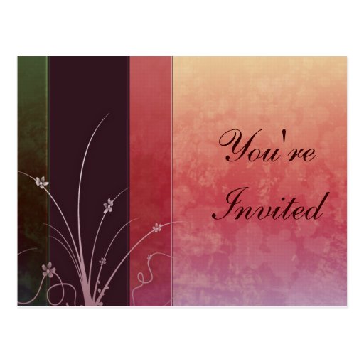 Floral in pink and purple postcard